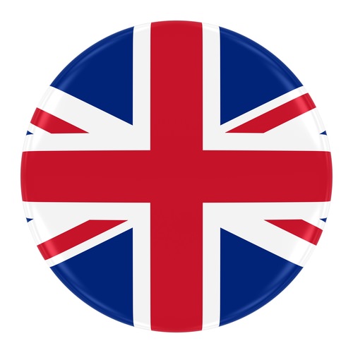 Union Jack Flag Badge - Flag of the United Kingdom Button Isolated on White